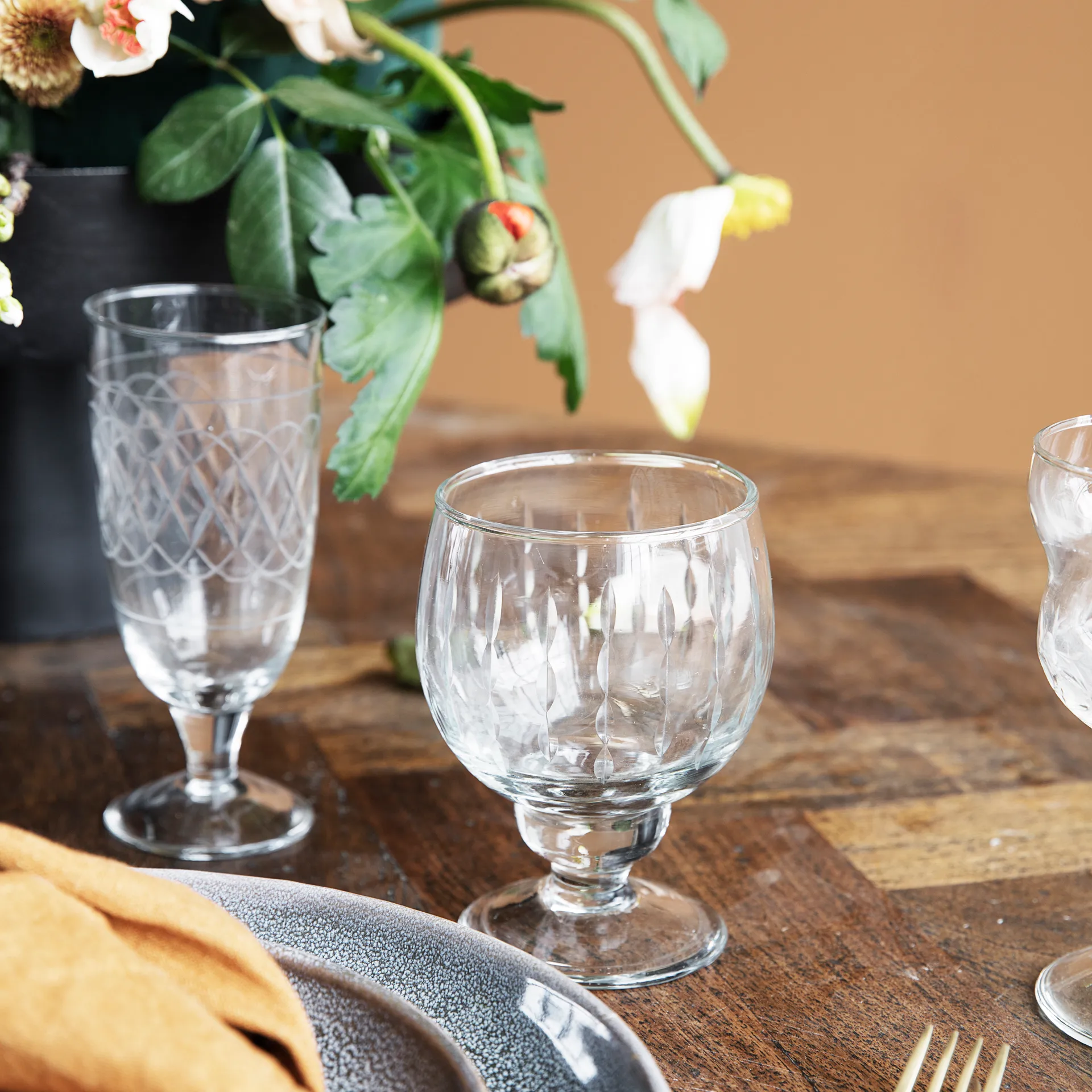 Kieliszek do wina vintage, przezroczysty House Doctor