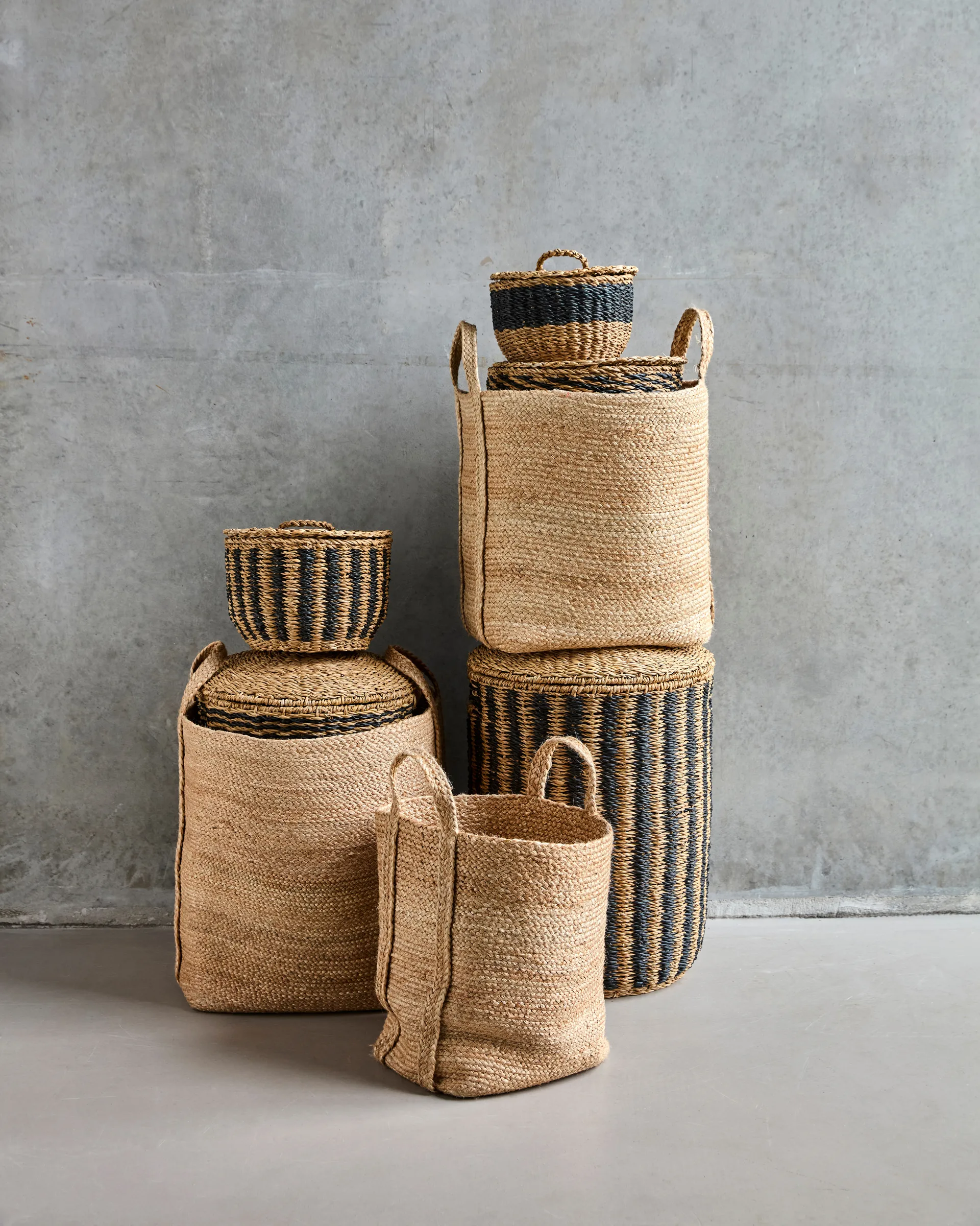 Kosz do przechowywania Stella, 3 części, Naturalny House Doctor