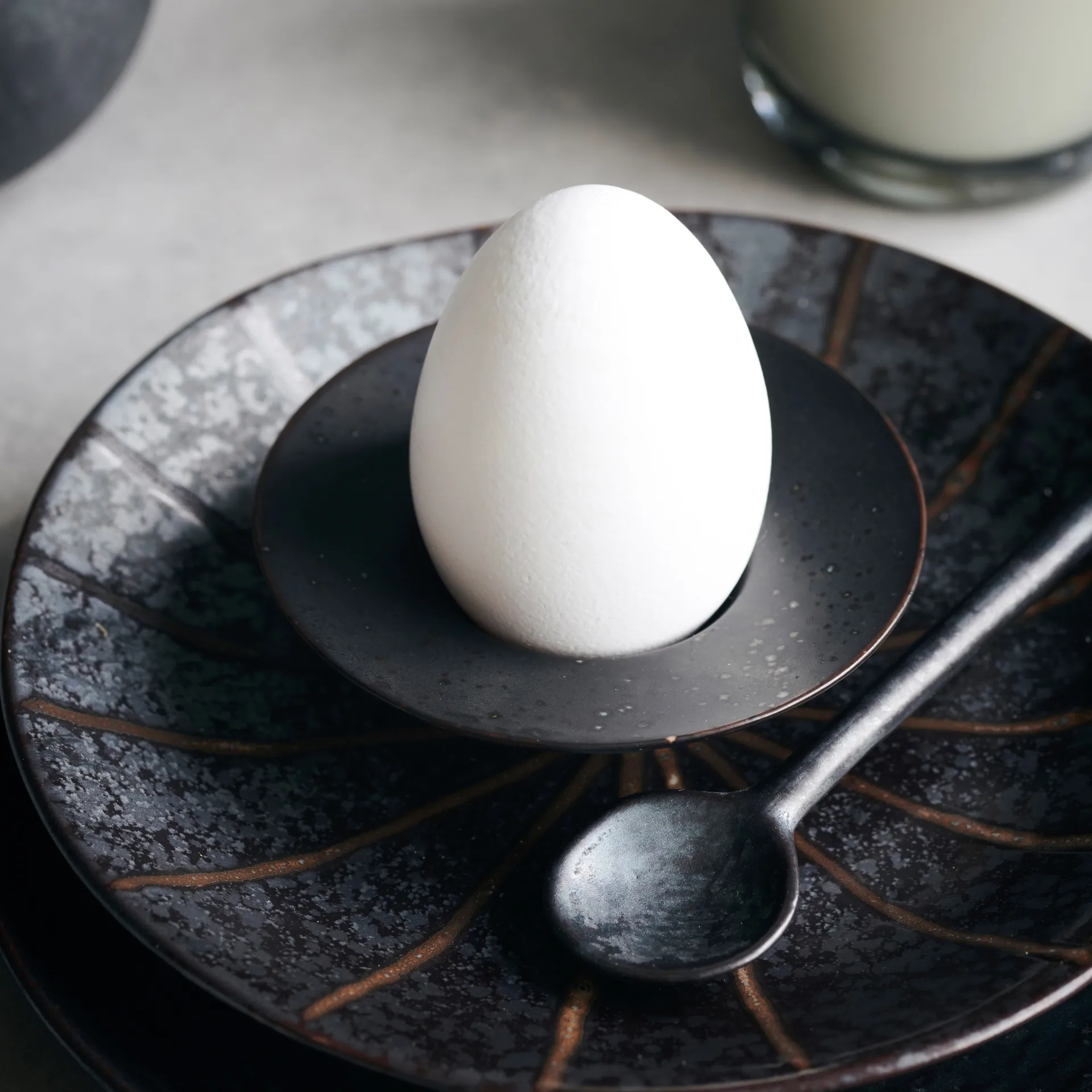 Kubek na jajka Pion 4-pak, Czarno-brązowy House Doctor