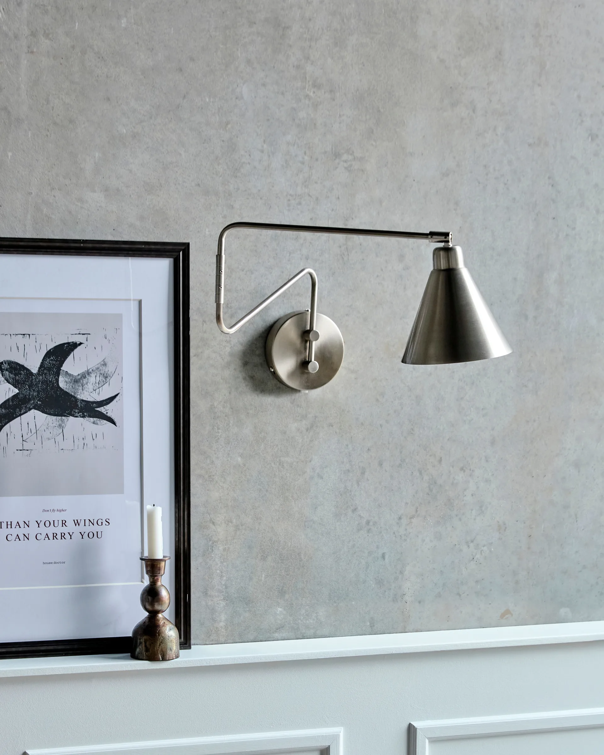 Lampa ścienna Game, szczotkowane srebro, Duży, 76 cm House Doctor