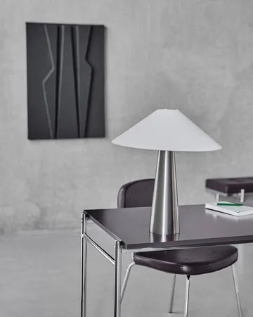 Lampa stołowa Soffi - Szczotkowane srebro-Off-White, Ø42x48 cm - House Doctor
