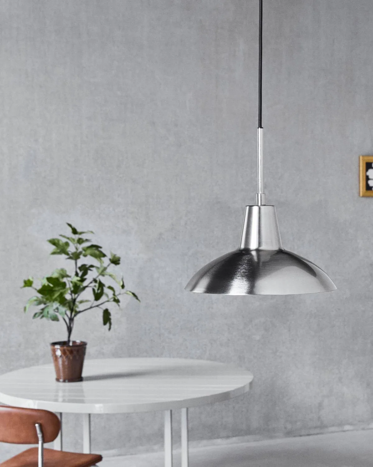 Lampa wisząca Desk, Szczotkowany w kolorze srebrnym, Ø32x31 cm House Doctor