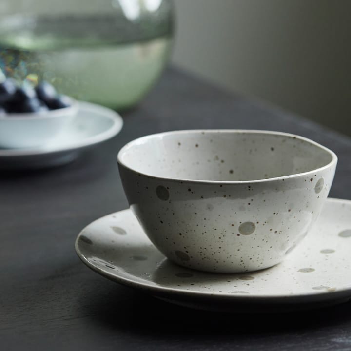 Miska Dots Ø12 cm, Biało-zielone kropki House Doctor