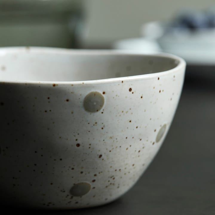 Miska Dots Ø12 cm, Biało-zielone kropki House Doctor