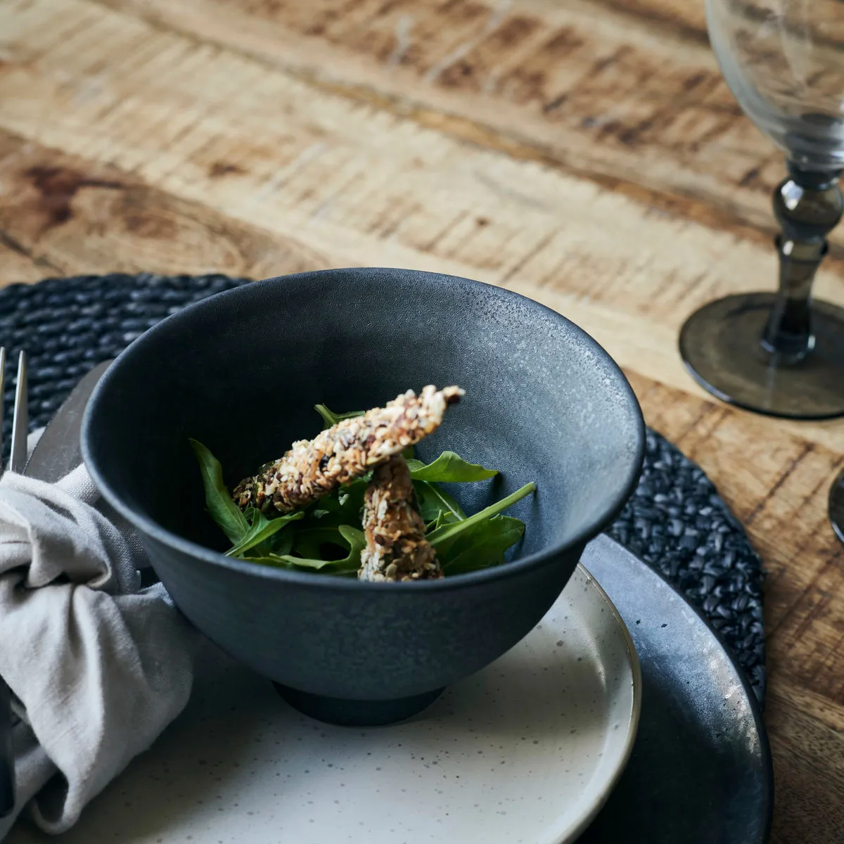 Miska Pion Ø14,5 cm, Czarno-brązowa House Doctor