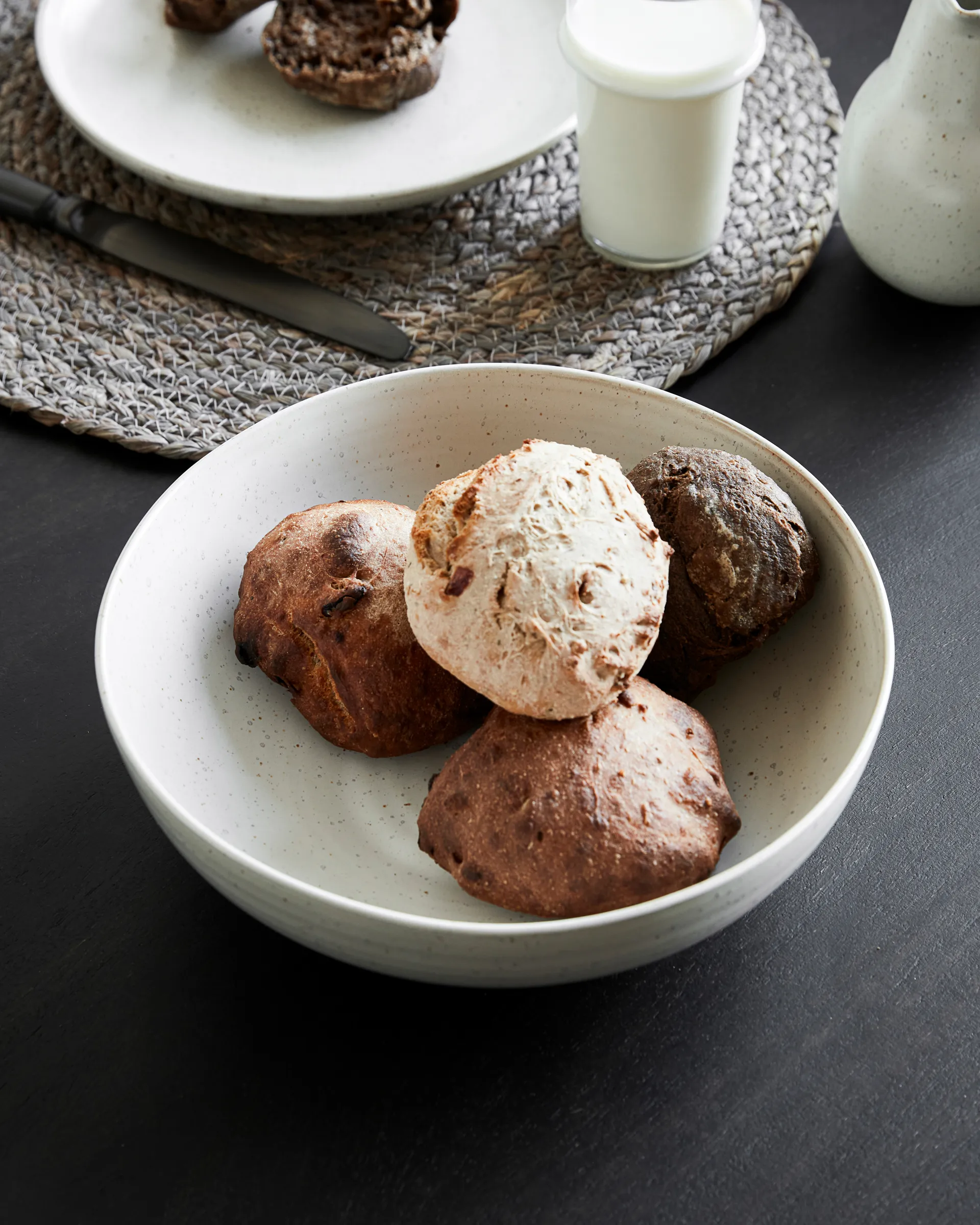 Miska Pion Ø22 cm, Szaro-biały House Doctor