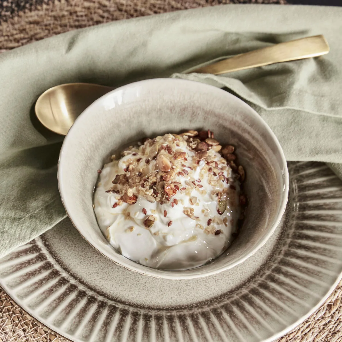 Miska Pleat Ø15 cm, Szaro-brązowa House Doctor