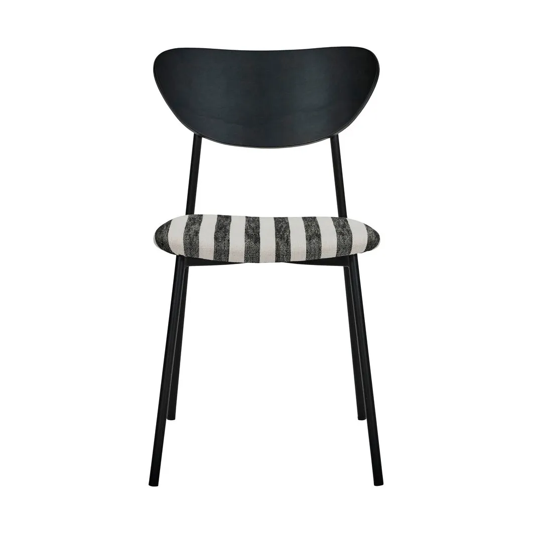 Must krzesło z tapicerką 2 szt., Czarno-biały House Doctor