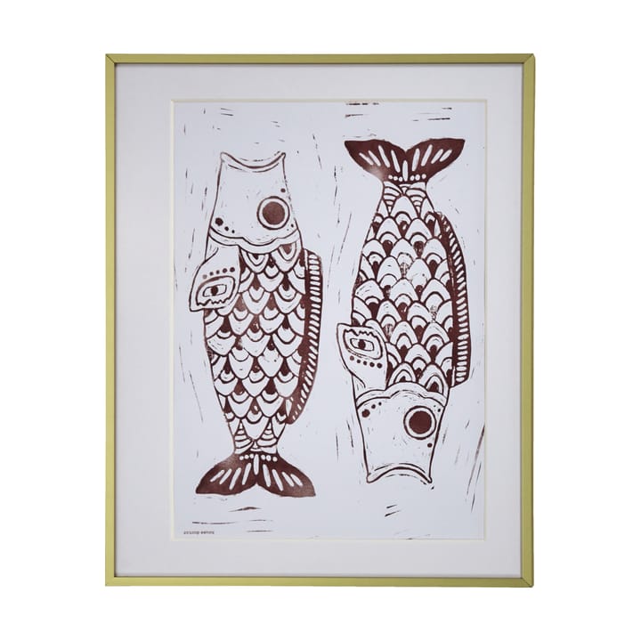 Obraz Fish wall art 40x50 cm - Burgundy - House Doctor