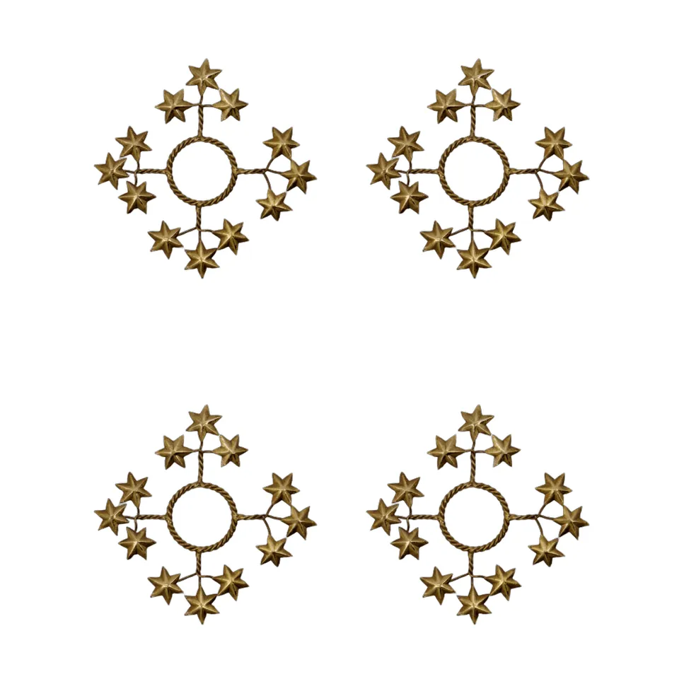 Osłonka na świecę Star, 4‑pak, Złota House Doctor