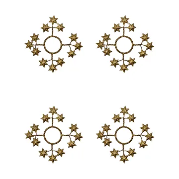 Osłonka na świecę Star, 4‑pak - Złota - House Doctor
