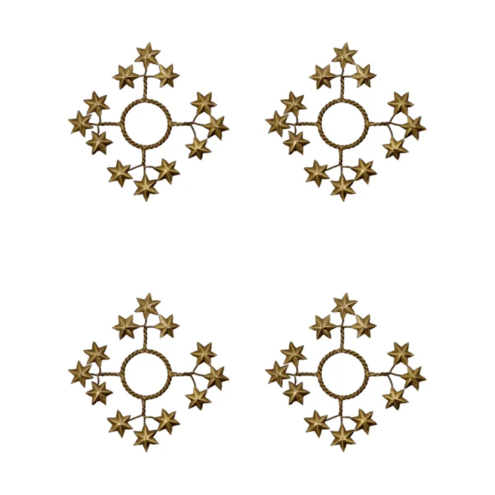 Osłonka na świecę Star, 4‑pak - Złota - House Doctor
