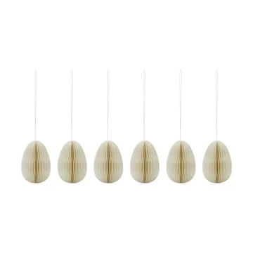 Ozdoba Honeycomb pisanki, 6 części - Off-white - House Doctor