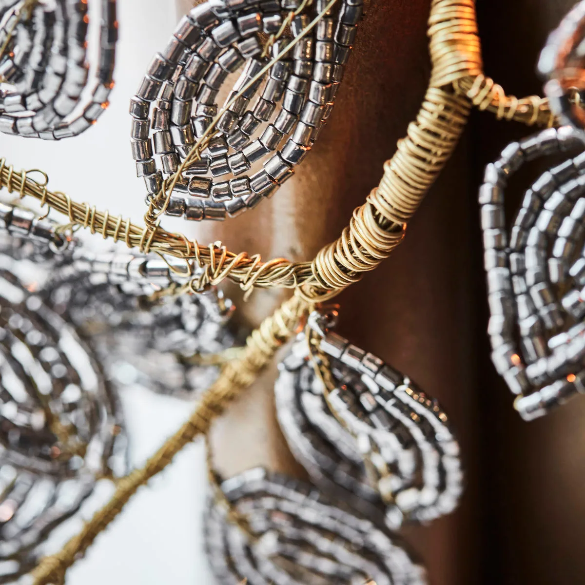 Pearl Wisior na choinkę jemioła 3 Części, szary-złoty House Doctor