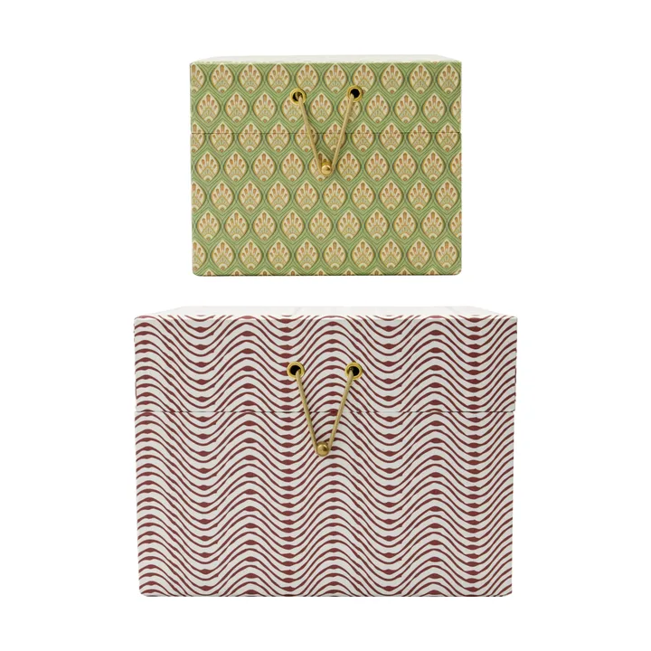 Pojemniki do przechowywania Keep czerwono-khaki - 2 elementy - House Doctor