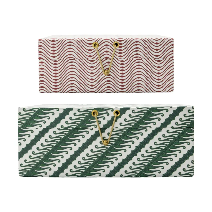 Pojemniki do przechowywania Keep czerwono-zielone - 2 elementy - House Doctor