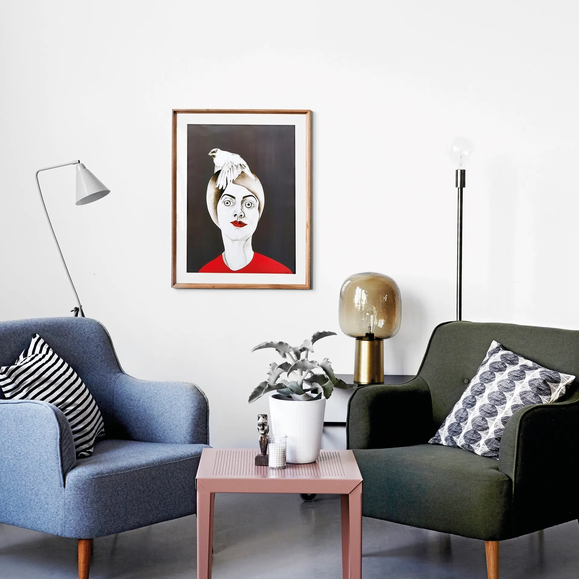 Poszewka na poduszkę House Doctor paski, czarny - szary House Doctor