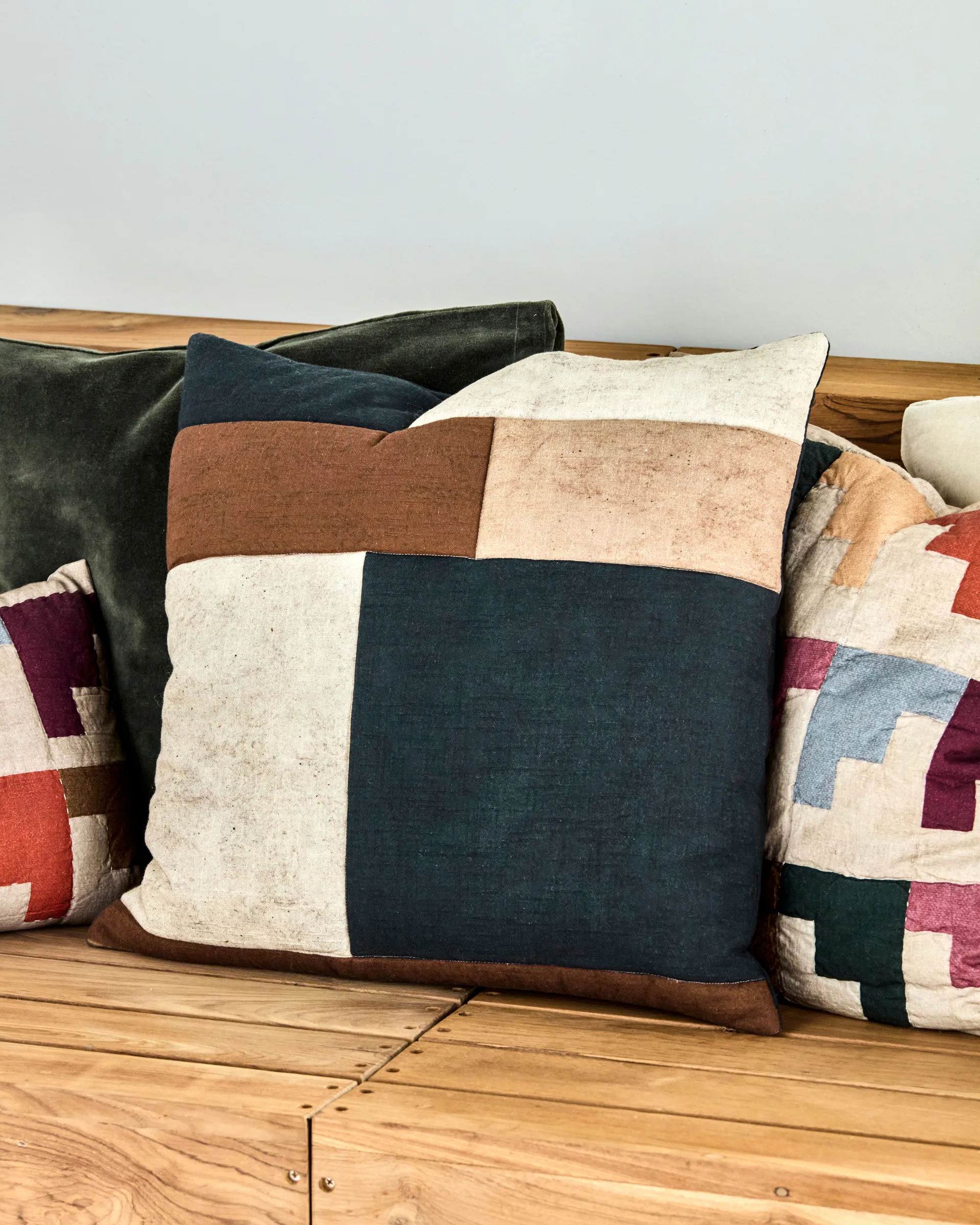 Poszewka na poduszkę Patch 50x50 cm, Czarny-piaskowy-brązowy House Doctor