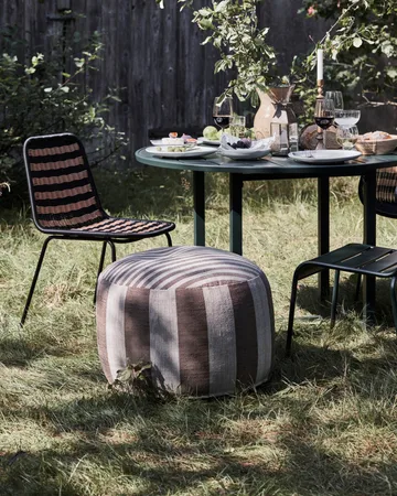 Puf Alfo Ø60x40 cm - Brązowo-biały - House Doctor