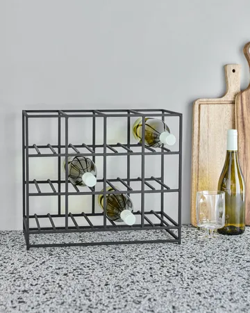 Stojak na wino House Doctor, 12 butelek 41x35 cm - Czarny - House Doctor