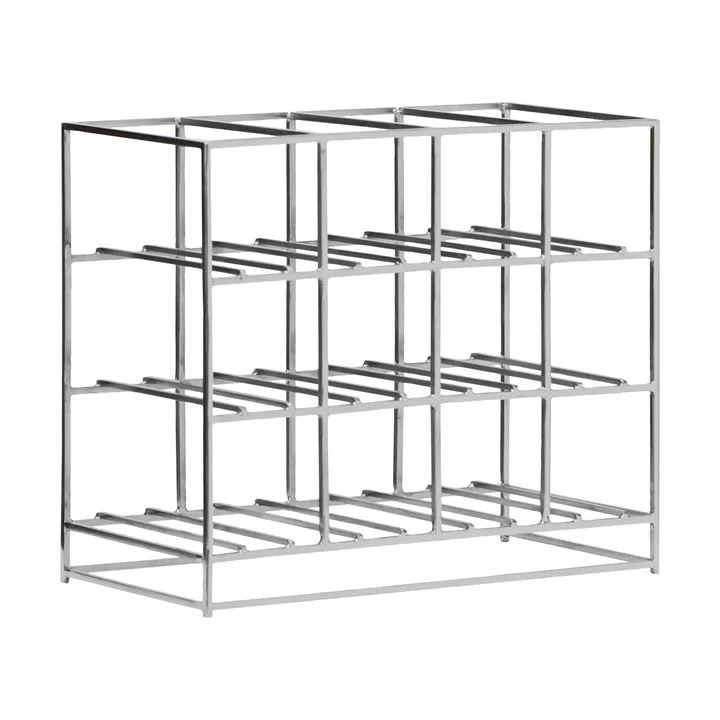 Stojak na wino House Doctor, 12 butelek 41x35 cm - Srebrne wykończenie - House Doctor