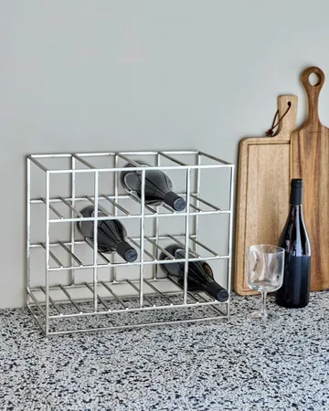 Stojak na wino House Doctor, 12 butelek 41x35 cm - Srebrne wykończenie - House Doctor