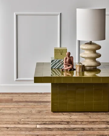 Stolik kawowy Brick 100x100x44 cm - Zielony - House Doctor