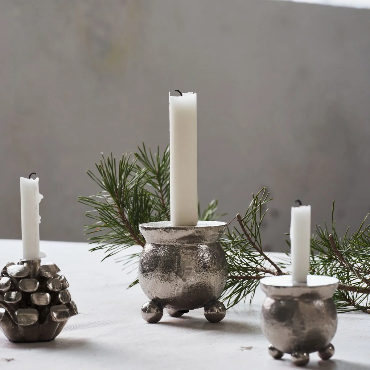 Świecznik Classic Ø7 cm, Antyczne srebro House Doctor