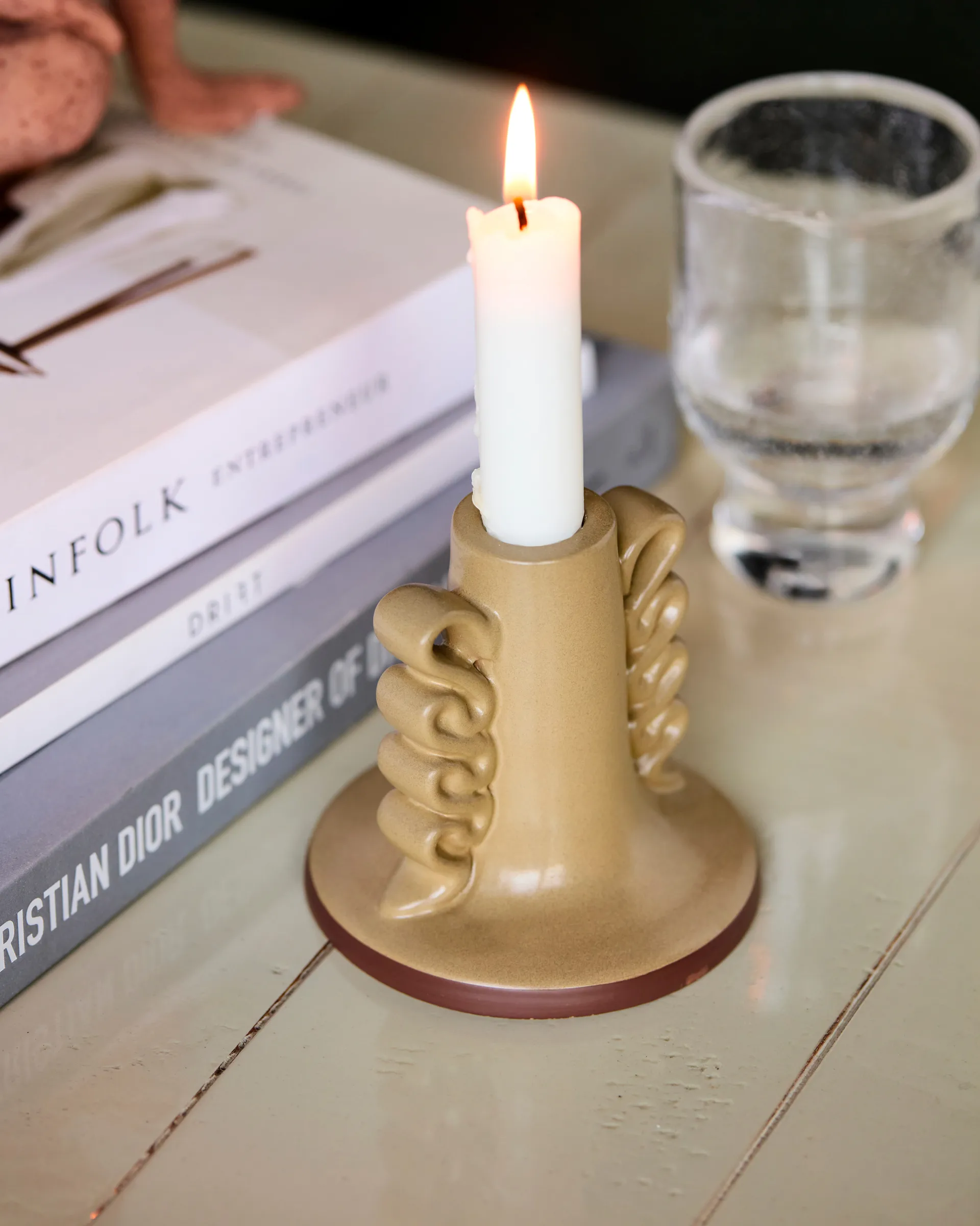 Świecznik Diva, 9,5 cm, Piaskowy House Doctor