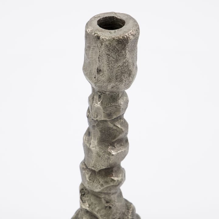 Świecznik Raku, antyczne srebro, 25 cm House Doctor