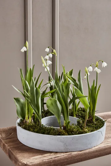 Świecznik The Ring na świece blokowe - Beton - House Doctor