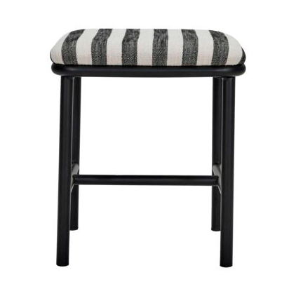 House Doctor Taboret Toda Ø38 cm Czarno-Biała | Skandynawski Design | Stołki | Czarny