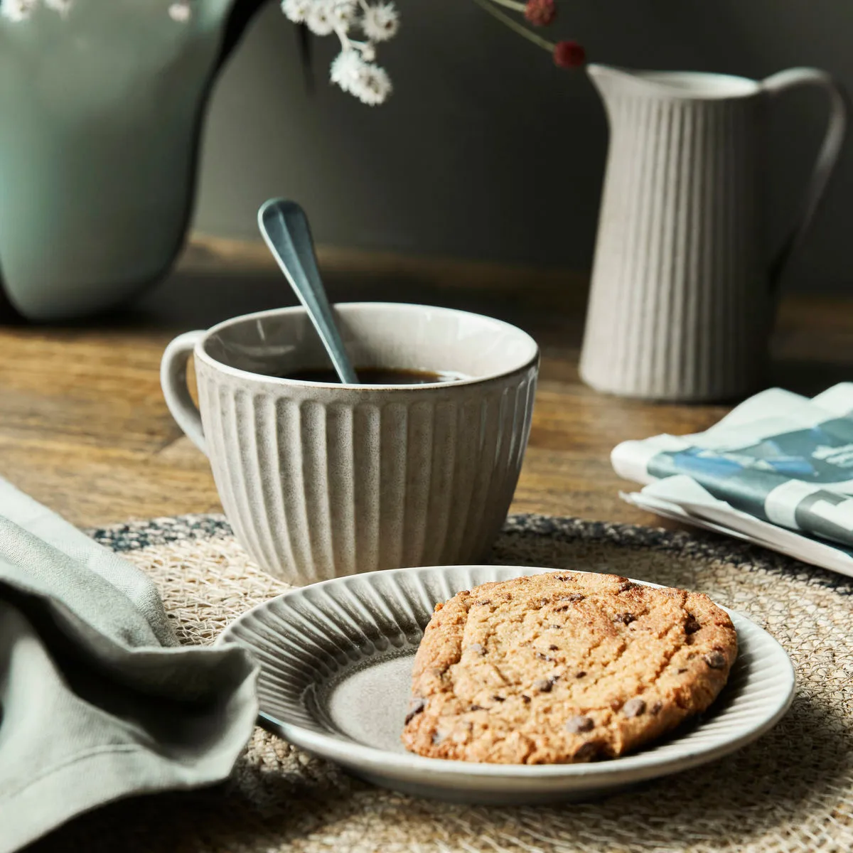 Talerz Pleat Ø16 cm, Szaro-brązowy House Doctor