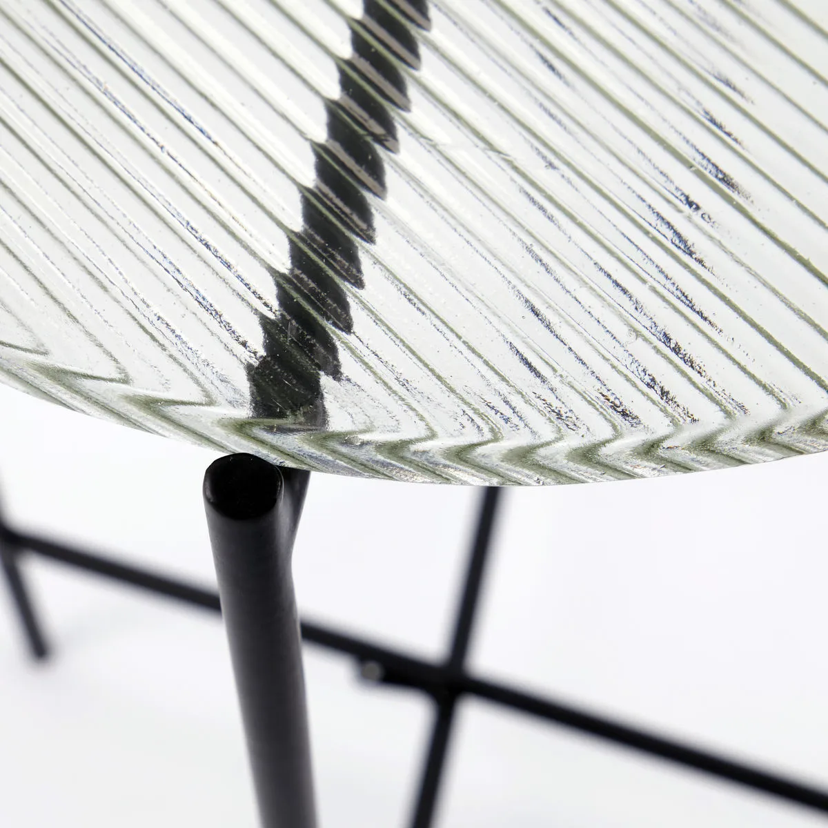 Tamu stolik Ø32x50 cm, Czarny-szkło House Doctor