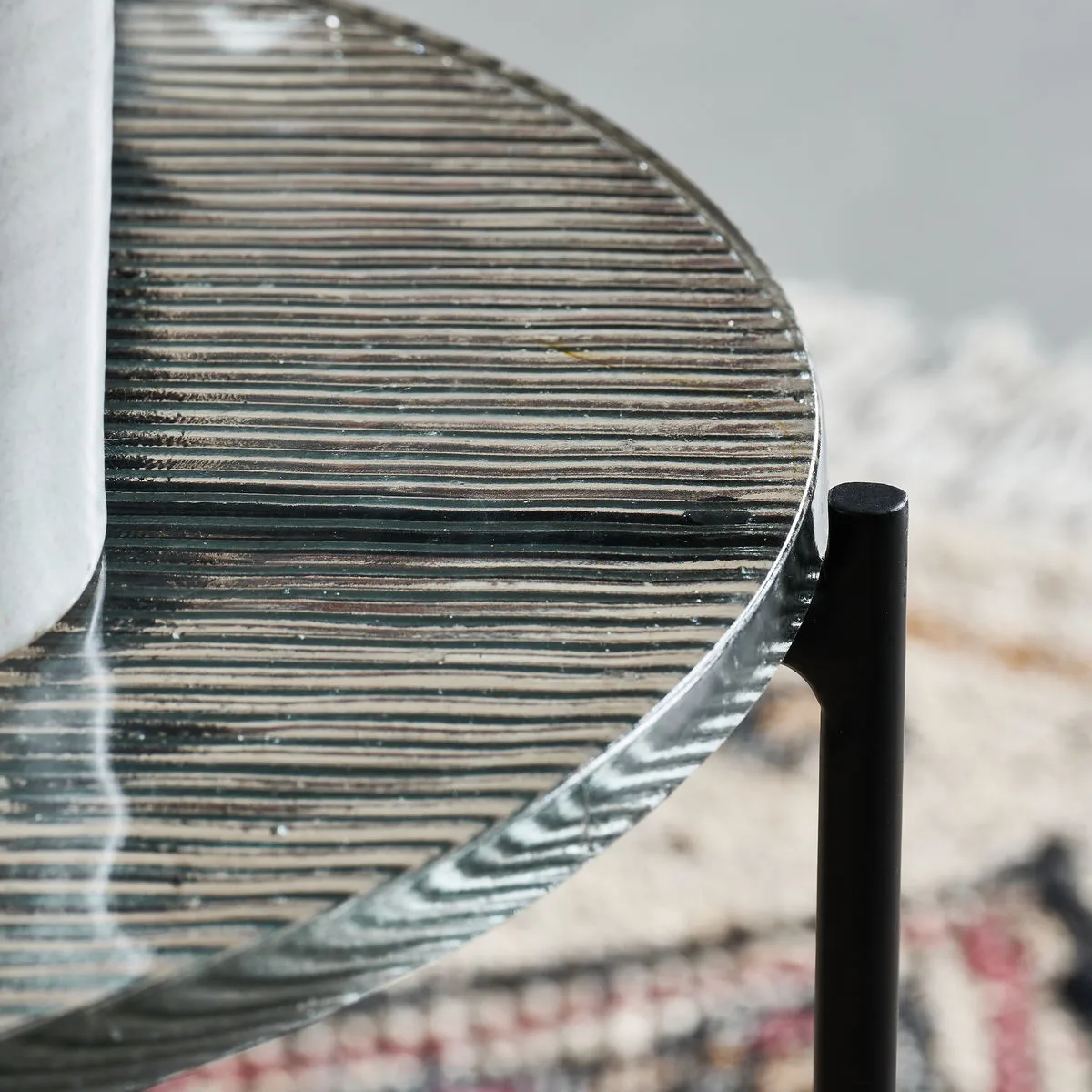 Tamu stolik Ø40x40 cm, Czarny-szkło House Doctor