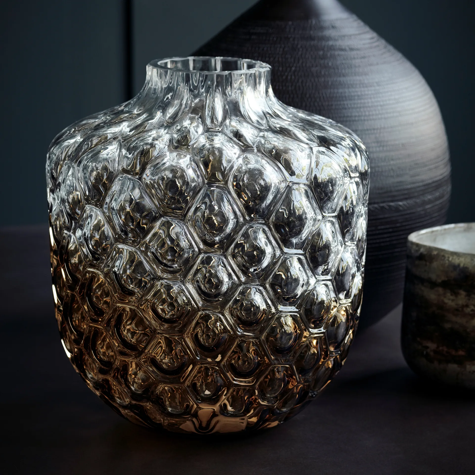 Wazon Art Deco 31 cm, Brązowy House Doctor