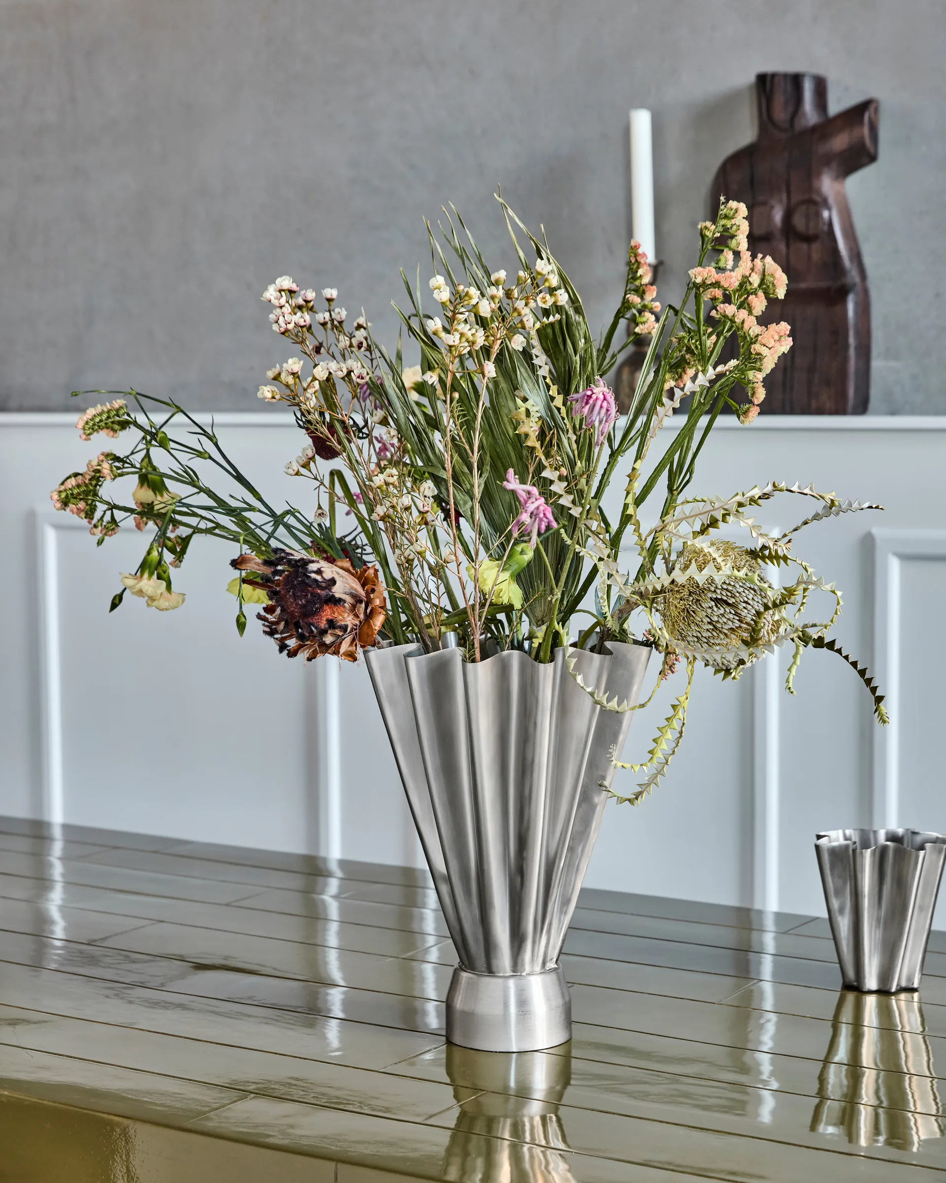 Wazon Flood Ø23 cm, Szczotkowane srebro House Doctor