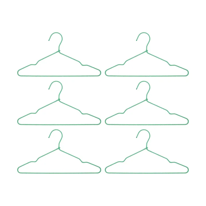 Wieszak Wire, 6 szt. - Zielony - House Doctor