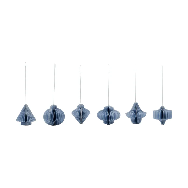 Zawieszka świąteczna Comb 6 szt. - Jasnoniebieska - House Doctor
