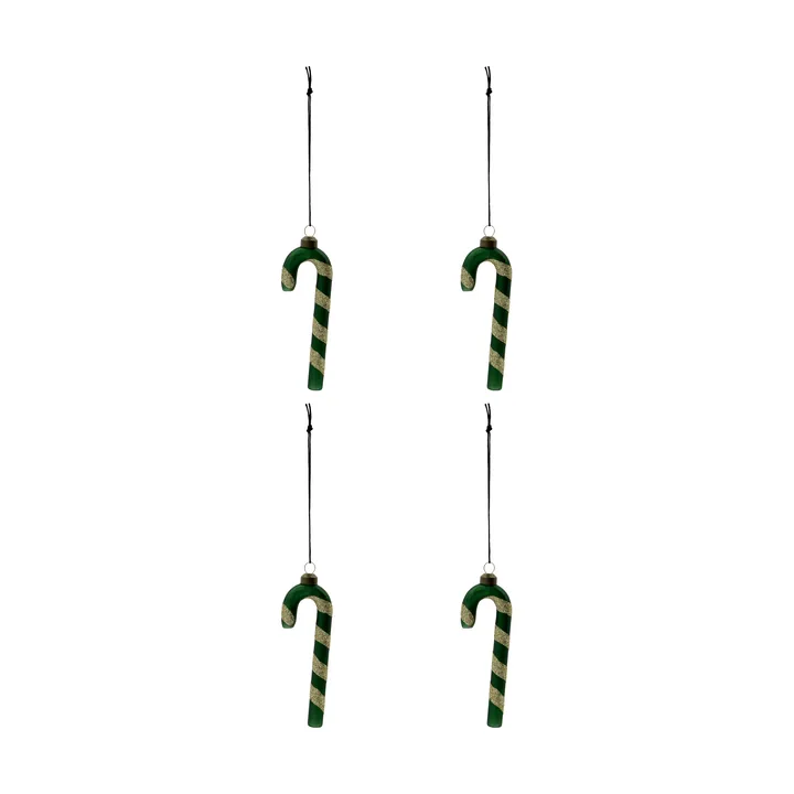 Zawieszka świąteczna Stick 4‑pak - Zielona - House Doctor