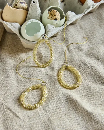 Zawieszka wielkanocna koraliki Beads 3 szt. - Champagne - House Doctor