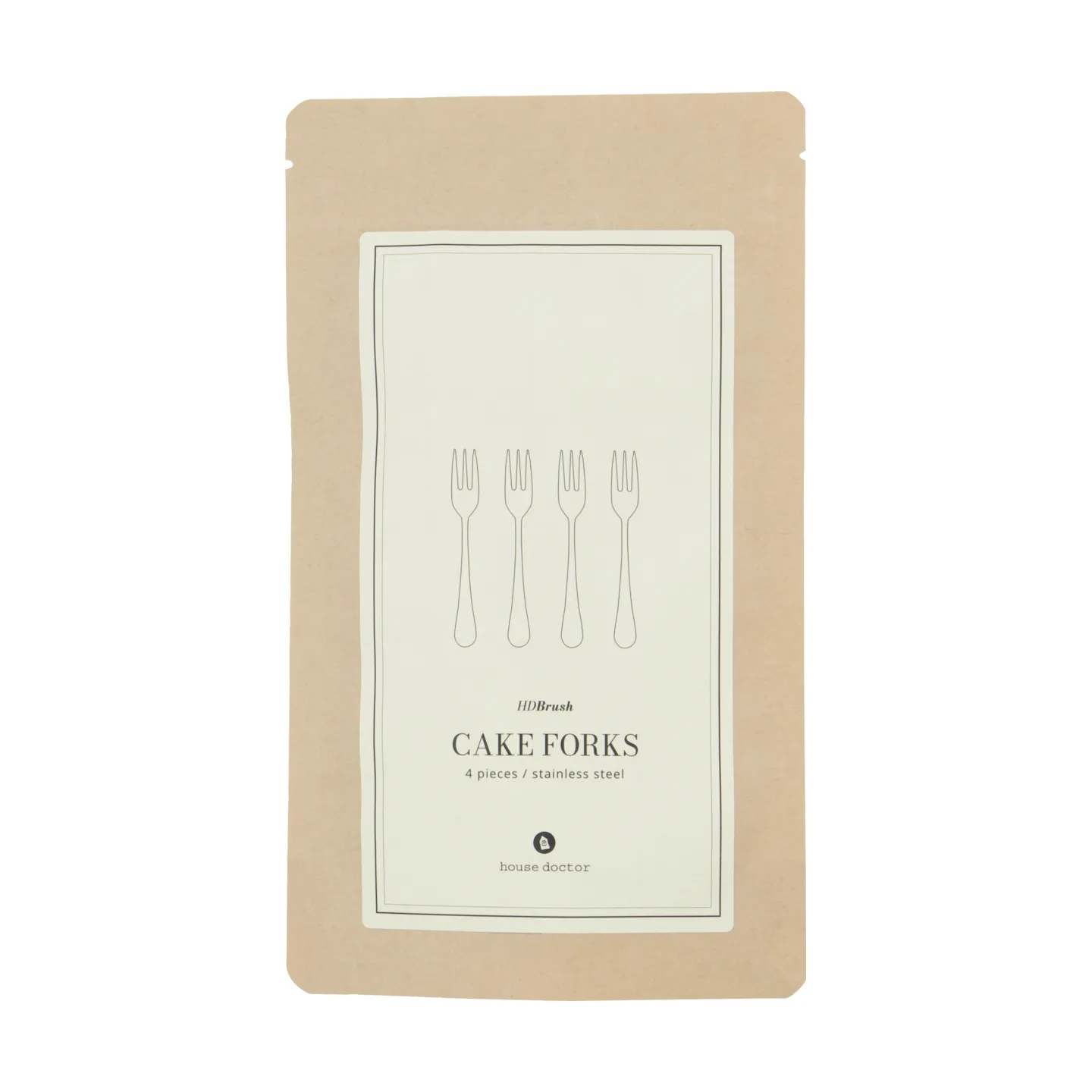 Zestaw 4 widelczyków deserowych Brush , Silverowe wykończenie House Doctor