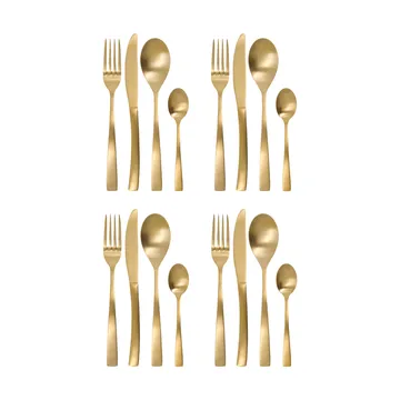 Zestaw sztućców Golden 16 części. - Złoty - House Doctor