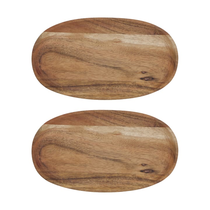 Zestaw tacek Wood 12,5x22,5 cm, 2 szt. - Natur - House Doctor
