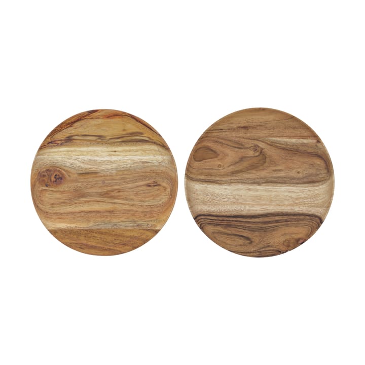 Zestaw tacek Wood Ø17,5 cm, 2 szt. - Natur - House Doctor