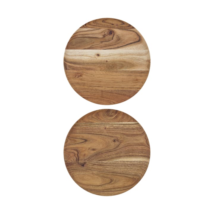 Zestaw tacek Wood Ø25 cm, 2 szt. - Natur - House Doctor