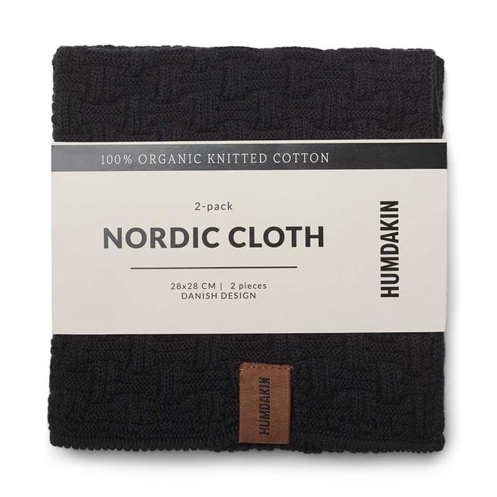Humdakin Nordic ścierki do naczyń 28x28 cm 2-pak, Coal Humdakin