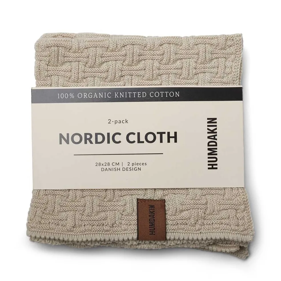 Humdakin Nordic ścierki do naczyń 28x28 cm 2-pak, Light stone Humdakin