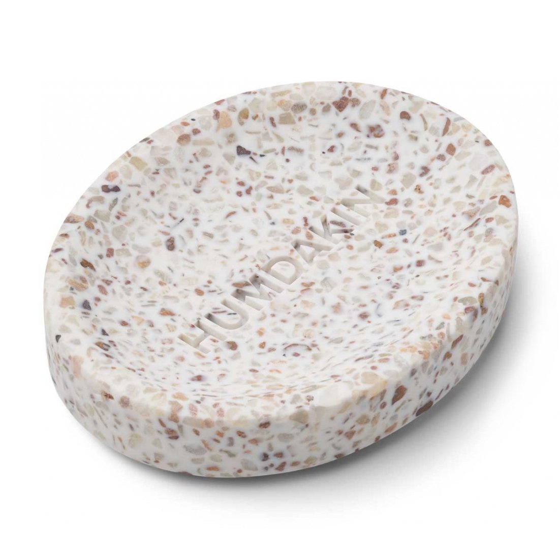 Zdjęcia - Taca Humdakin Humdakin Terrazzo mydelniczka 10x13 cm Biało-brązowy