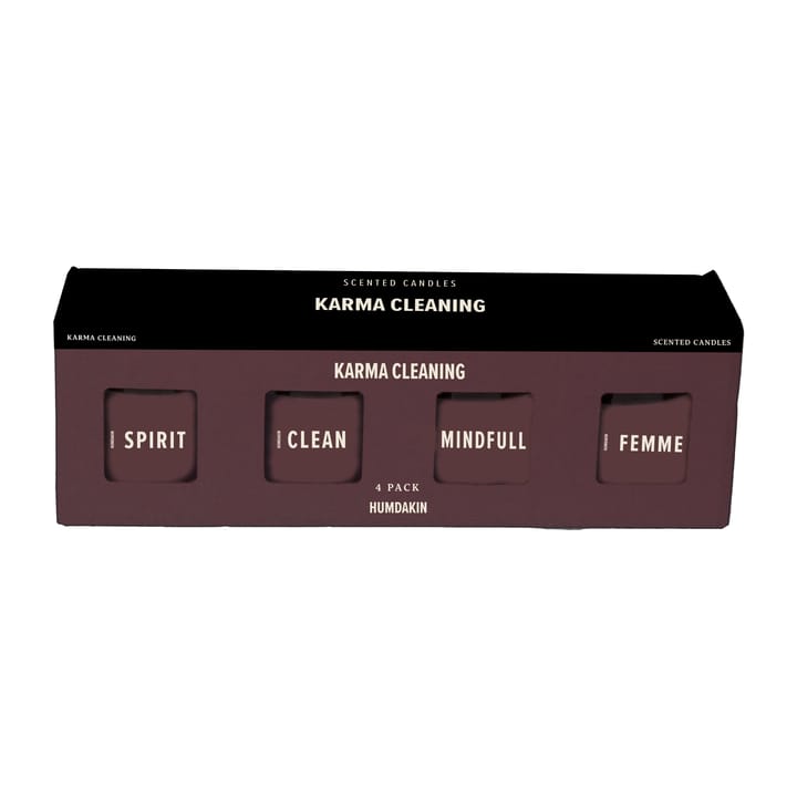 Świeca zapachowa Humdakin 4-pak - Karma Cleaning - Bordeaux - Humdakin
